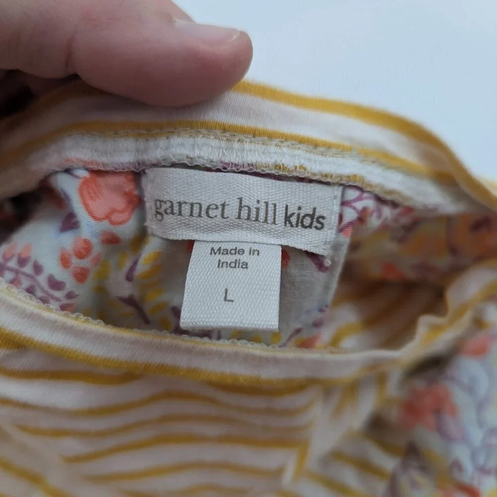 Garnet Hill Kids Floral Mixed Media Top, Children's Sz L